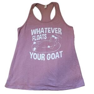 Bella Canvas "Whatever Floats Your Goat" Racerback Tank Top Size Juniors XL